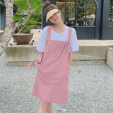 `【新款】盐系小清新学院牛仔背带裙205A-6610-P90控148，女装连衣裙，浙宝293