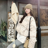 韩版时髦短款碎花羽绒服女2025年冬季新款显瘦保暖联奥白鸭绒外套，女装羽绒服，浙宝293
