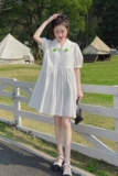 【新款】22夏小清新不挑人白色连衣裙205A-6601-P95控148，女装连衣裙，浙宝293