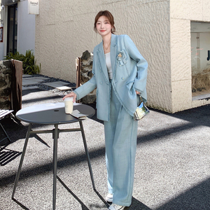 【新款现货】数据好 蓝色小香风流苏西装套装 293-2685-P175控268图片