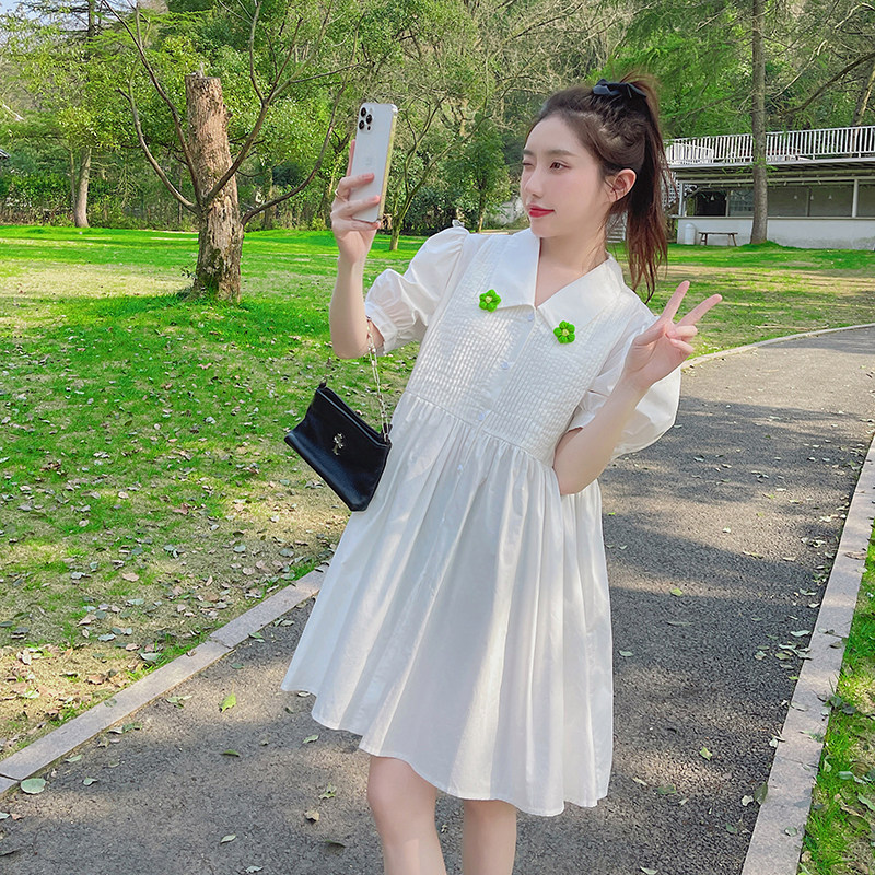 【新款】22夏小清新不挑人白色连衣裙205A-6601-P95控148,女装连衣裙,浙宝293