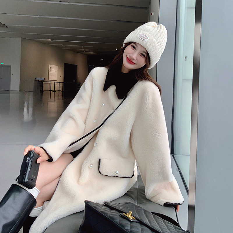 【冬款现货】数据好皮毛一体羊羔毛外套293-0125-P190控288,女装皮草,浙宝293