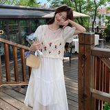 【新款】现货！钩花马甲两件套连衣裙293-1081-P135控198，女装连衣裙，浙宝293