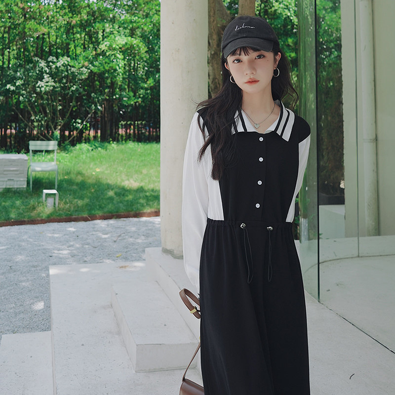 【新款】主推秋款！学院风撞色连衣裙205A-8812-P120控178,女装连衣裙,浙宝293