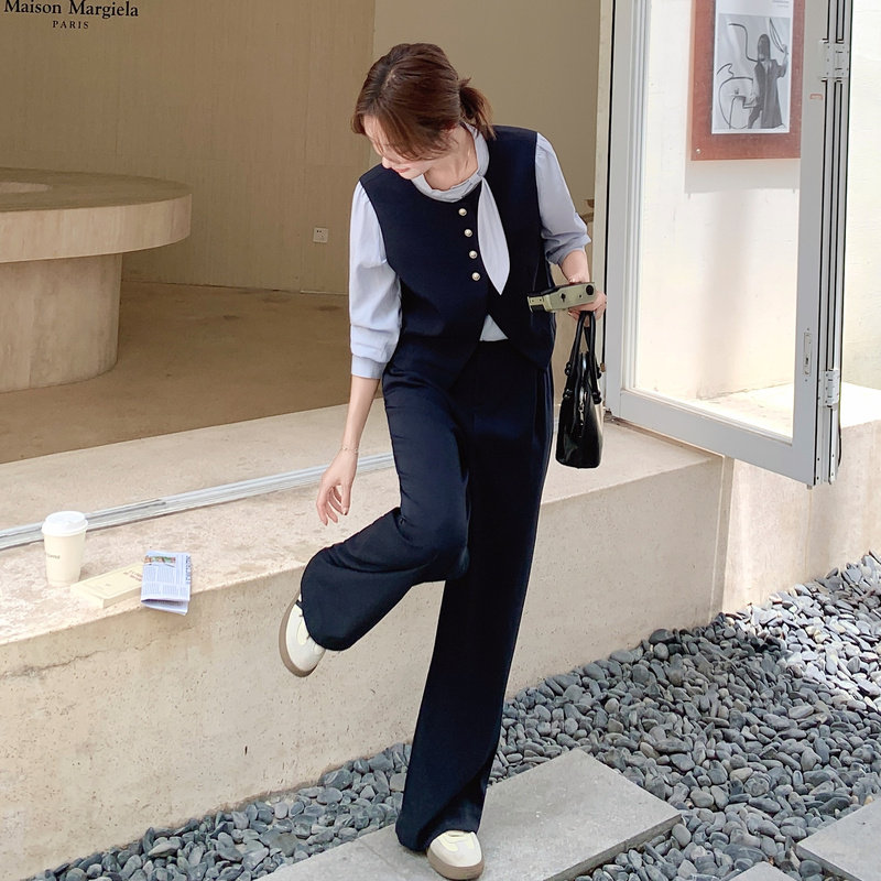 【春款现货】数据好气质马甲衬衣裤子三件套293-2672-P175控268，女装套装/套裙，浙宝293