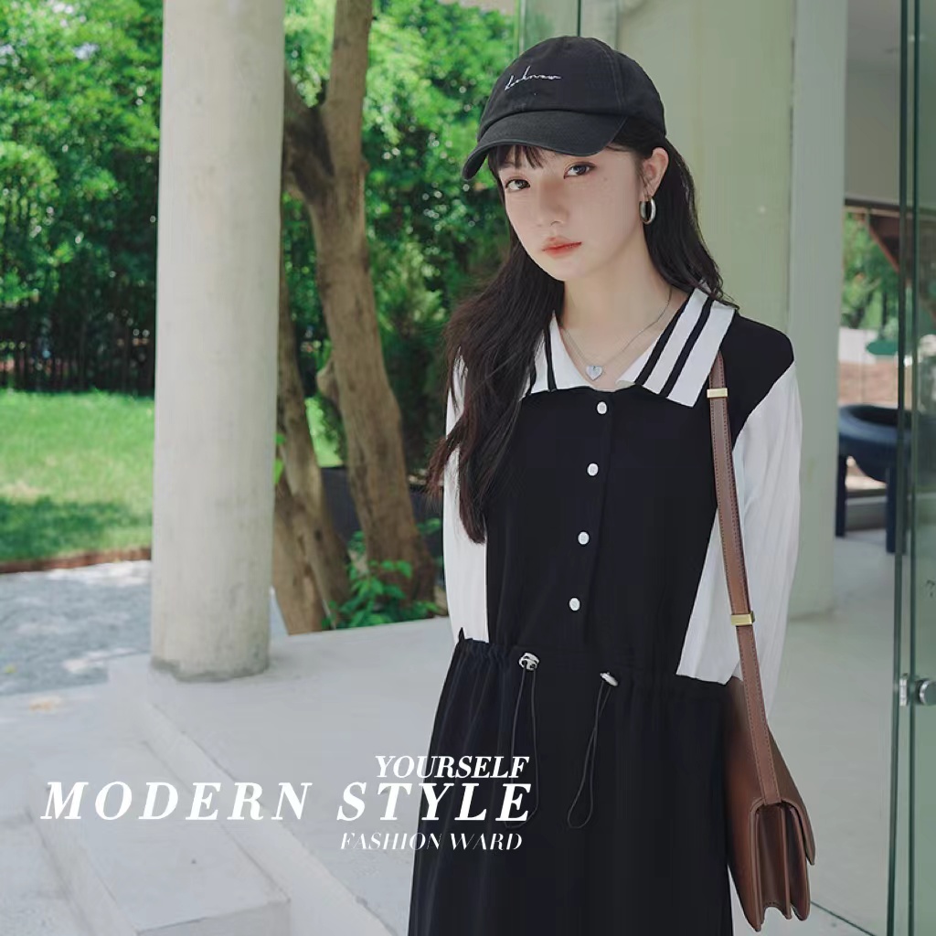 【新款】主推秋款！学院风撞色连衣裙205A-8812-P120控178，女装连衣裙，浙宝293