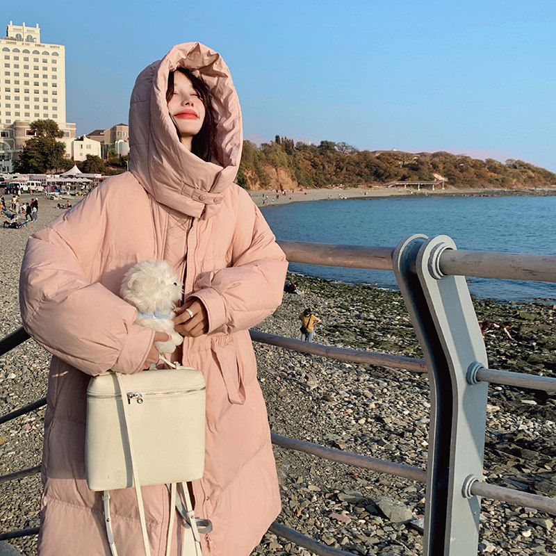 【档口现货】数据好学院风粉色长款羽绒服293-152Y-260控388,女装羽绒服,浙宝293