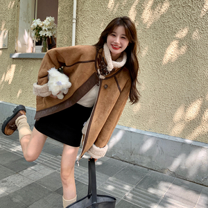 【冬款现货】 数据好 美拉德拼接羊羔毛外套 293-0123-P185控288图片
