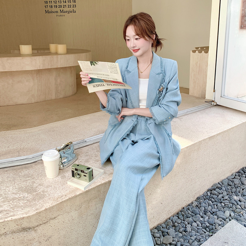 【新款现货】数据好蓝色小香风流苏西装套装293-2685-P175控268,女装套装/套裙,浙宝293