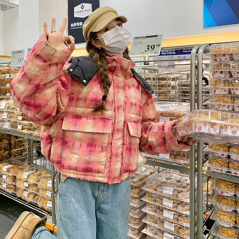 【档口现货】数据好多巴胺粉色格子棉衣外套293-0159-P175控268,女装棉衣/棉服,浙宝293