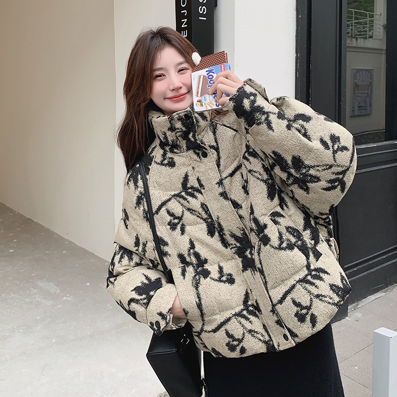 【档口现货】数据好新中式印花短款羽绒服293-221Y-P275控418，女装羽绒服，浙宝293