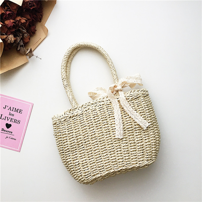 海边度假抽带仙女蝴蝶结手提包包