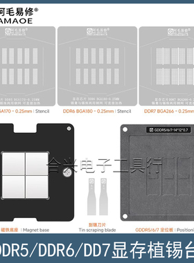 GDDR5/DDR6/DDR7植锡台钢网BGA170/180/266显卡显存芯片植锡网