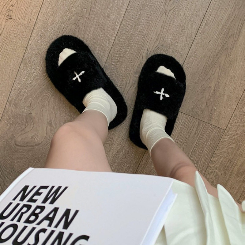 网红厚底棉拖女外穿懒人拖鞋