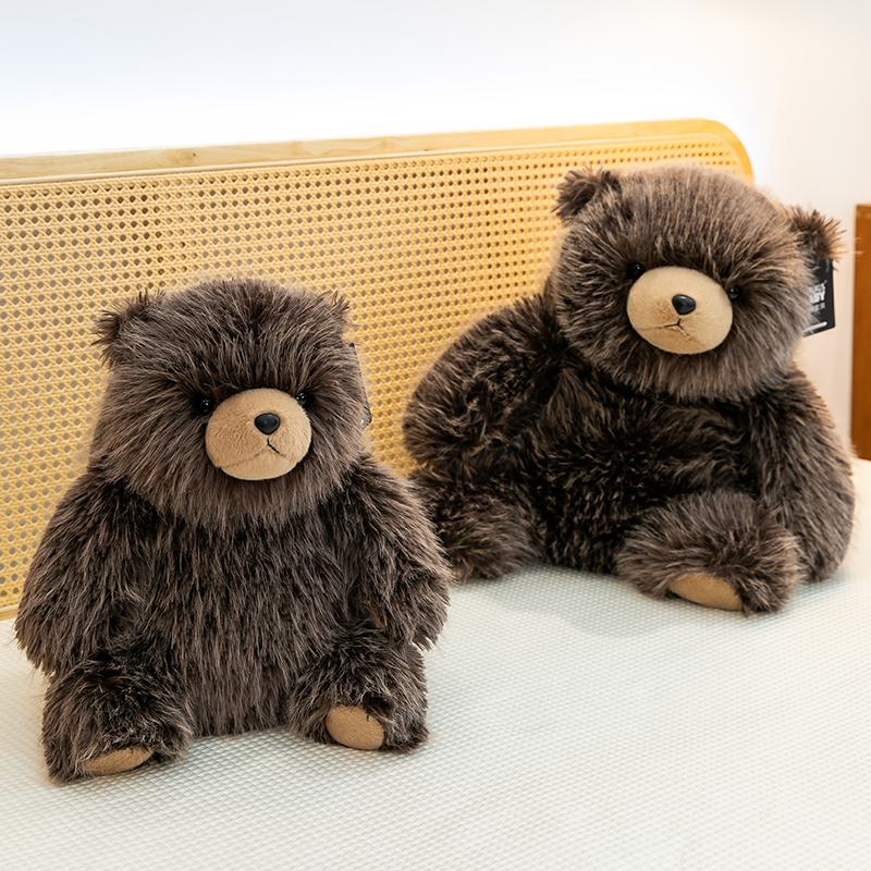 慵懒大狗熊公仔黑熊布娃娃棕熊