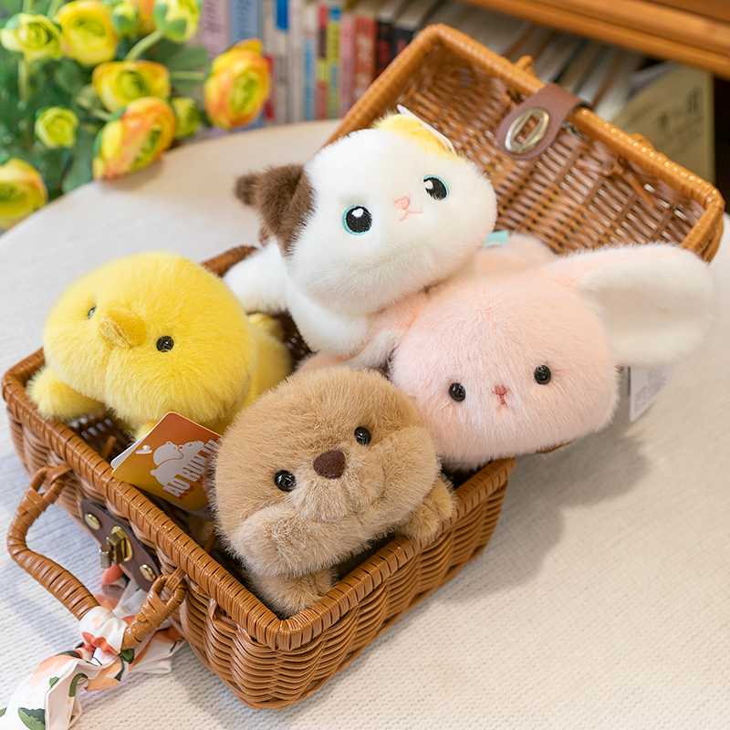 可爱小猫咪玩偶兔子毛绒玩具桌伴公仔手腕垫中控台布娃娃车饰摆件