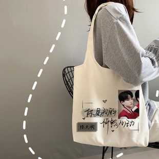 陈天润TF三代帆布袋明星周边粉丝应援学生手提单肩购物袋子大容量