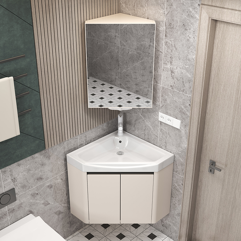 小户型挂墙式蜂窝铝三角形浴室柜组合卫生间阳台三角区洗漱卫浴柜