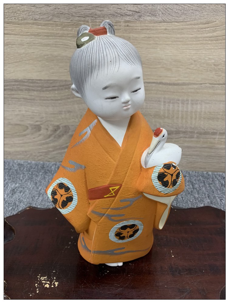 日式 博多人偶日本人偶和风人形美少女昭和复古古董手工绘画
