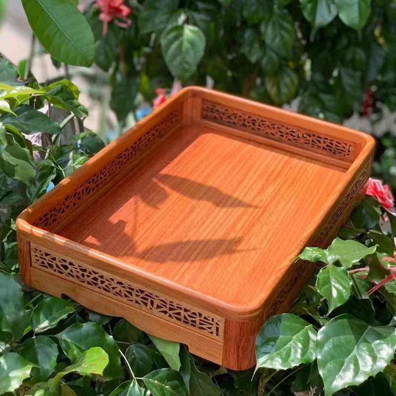 红木托盘花梨木中式实木果盘长方形干泡茶盘熏香盘都承盘瓜果盒