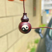 道家阴阳鱼三通配饰太极圆珠木制八卦饰品非洲小叶紫檀佛珠15mm