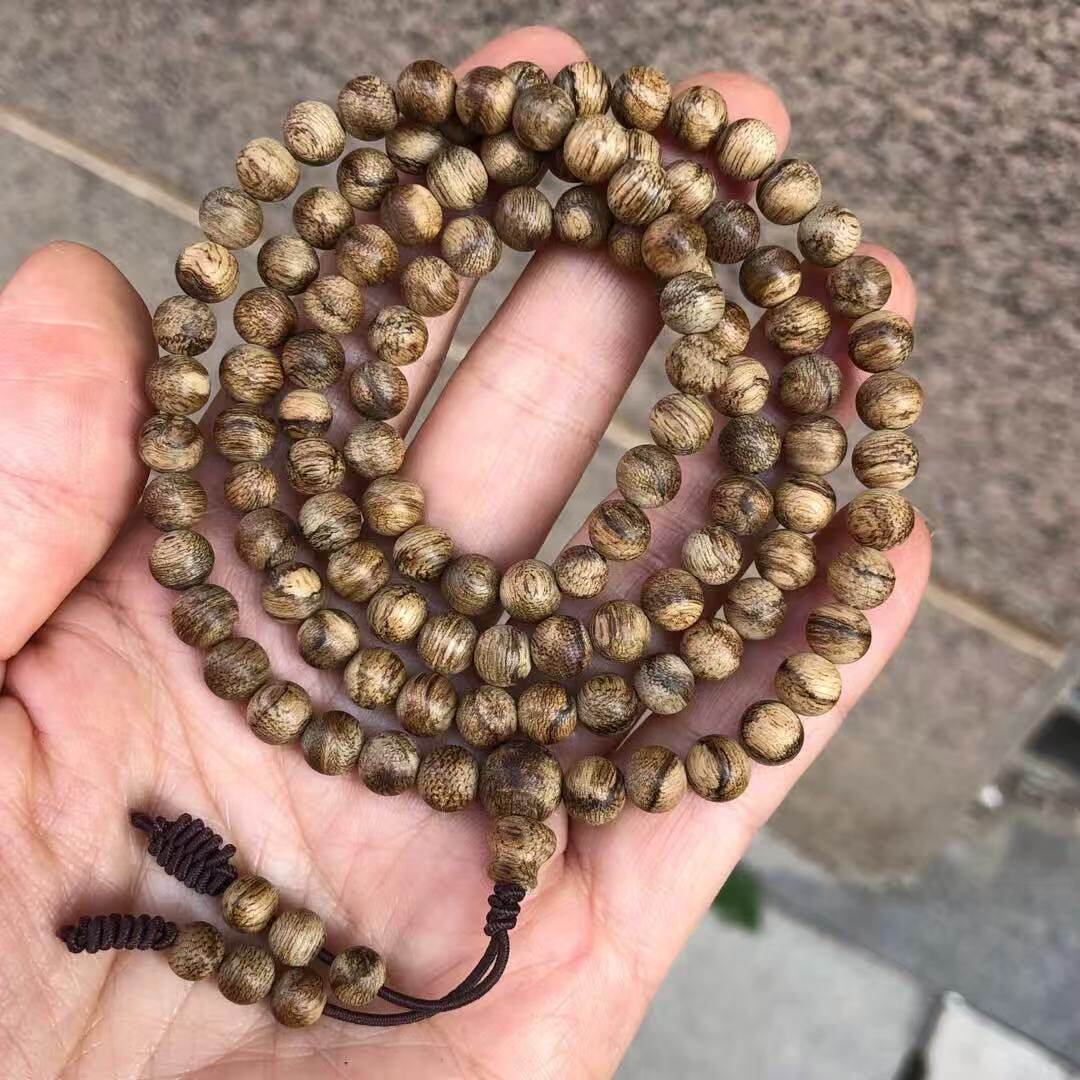 马泥涝沉香手链108颗6mm女款佛珠