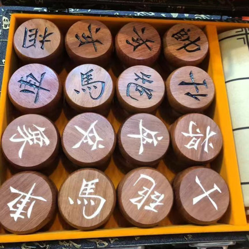 实木象棋花梨木红木象棋檀木阴雕
