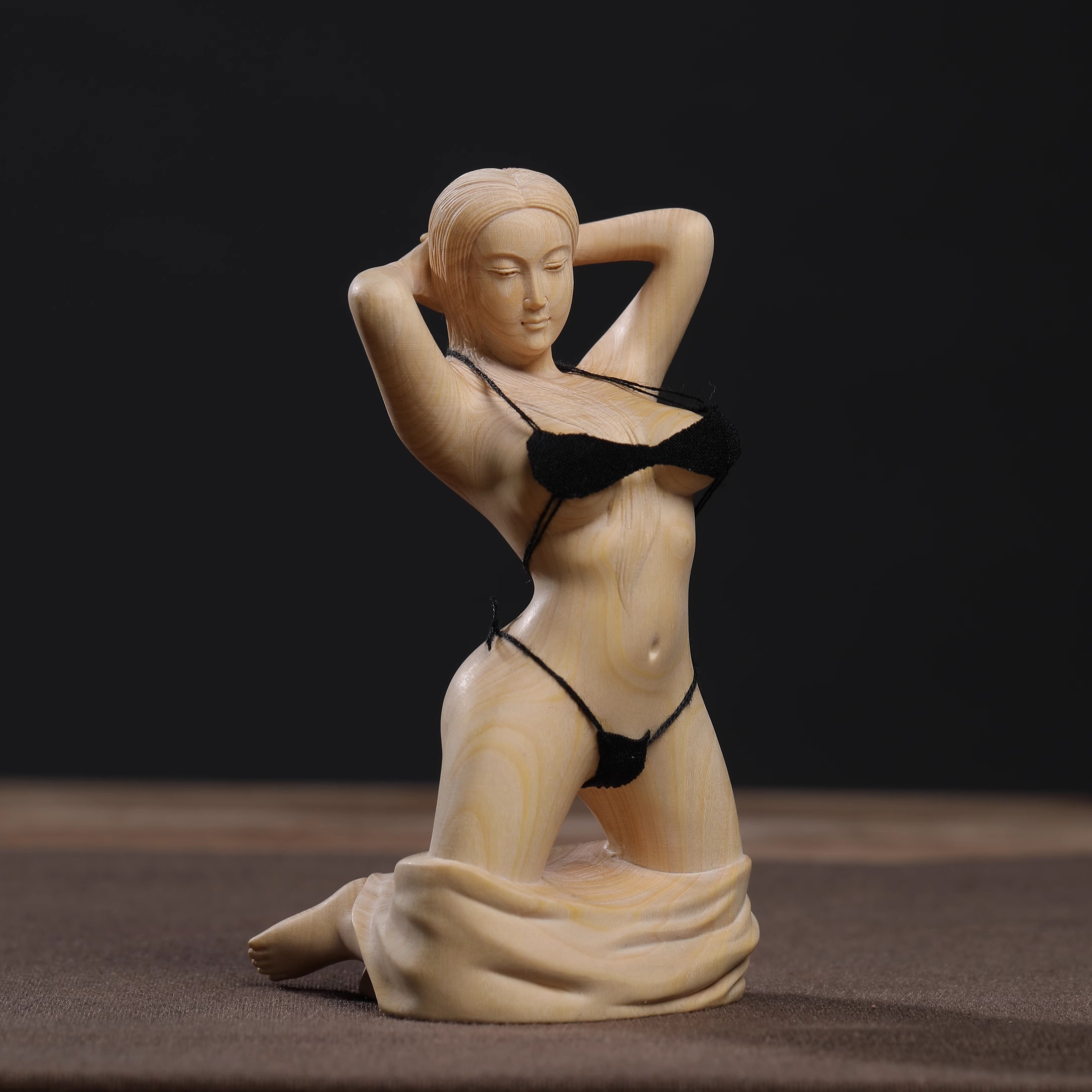 艺术裸女木雕趣味黄杨木手把件