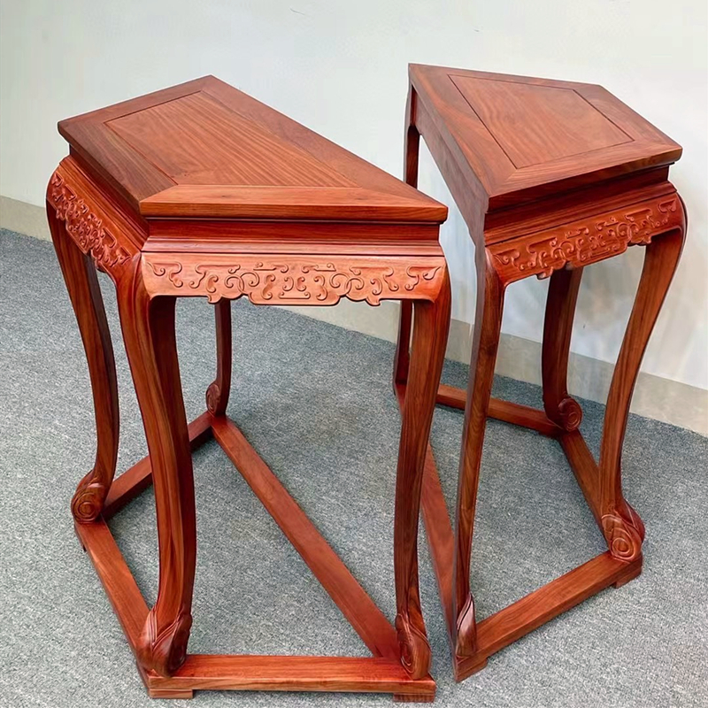 靠墙桌红木古典半张桌子供桌中式复古实木玄关条案紫檀非洲血檀