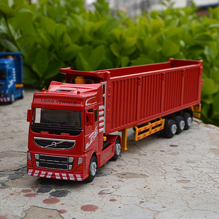 合金半挂式重型卡车运输车自卸车汽车模型翻斗货车工程车仿真汽车