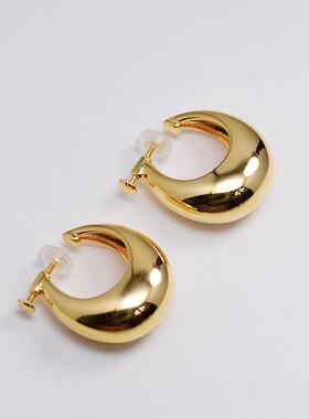 白百何同款经典小胖圈无耳洞螺旋耳夹女耳环高级感春夏新无痛C408