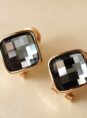 高档时尚优雅气质水晶几何菱形耳钉女韩国耳饰饰品防过敏E5504