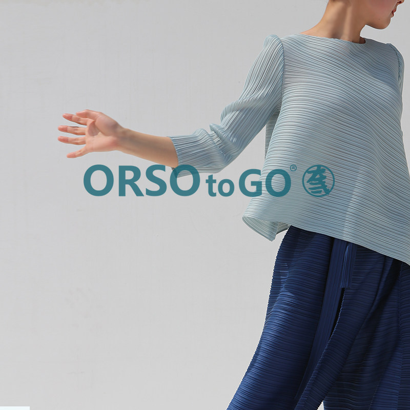 ORSO褶皱高级感春季上衣打底衫长袖设计感小众内搭设计师独特漂亮