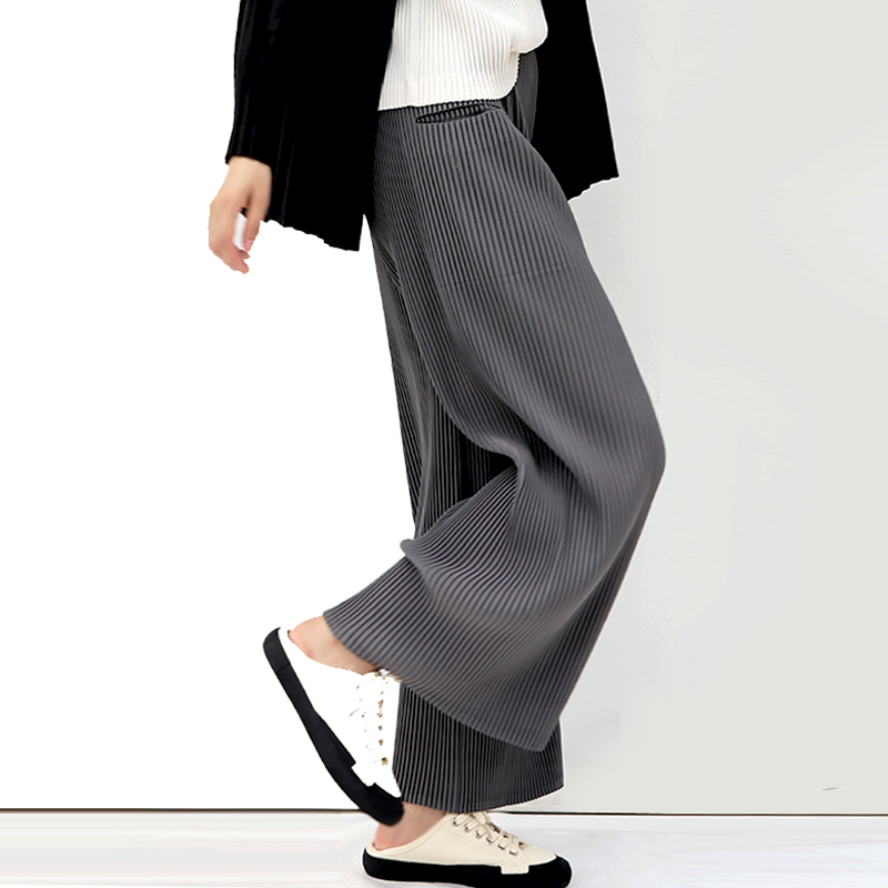 女装ORSOtogo褶皱褶皱长裤显腿长