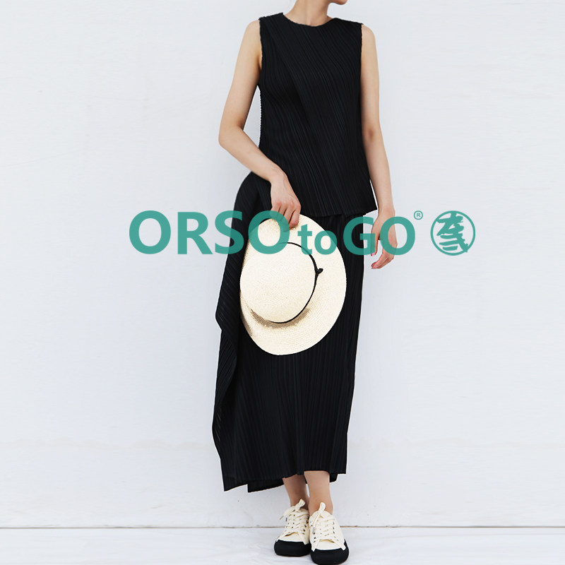 褶皱大码宽松减龄女装夏设计感不规则假两件气质艺术穿搭