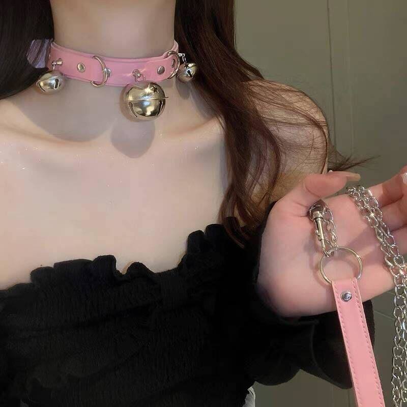 项圈女m定制刻字牵引绳choker脖子蕾丝高级感项链男生朋友k9饰品