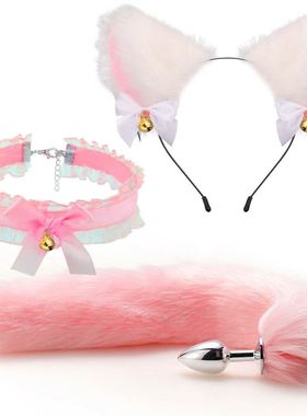 肛赛chocker项圈饰品铃铛配饰链脖圈牵引女仆锁骨男朋友带脖尾巴