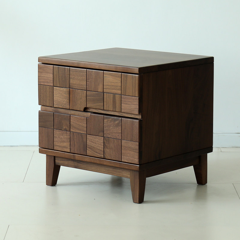 卧室黑胡桃木小边几现代简约