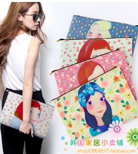 bentoy皇后卡通女孩平板大小pad包保护套文件收纳手拿包韩版带拉