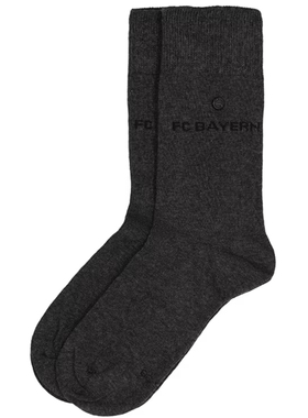 进口拜仁袜子中性深灰金属logo商务中筒2双套官方正品34506品德居