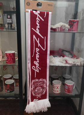 进口拜仁围巾125周年庆典藏纪念酒红围巾官方正品53245品德居现货