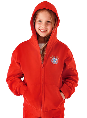 进口拜仁外套卫衣少儿红色有机棉连帽夹克衫官方正品34600品德居