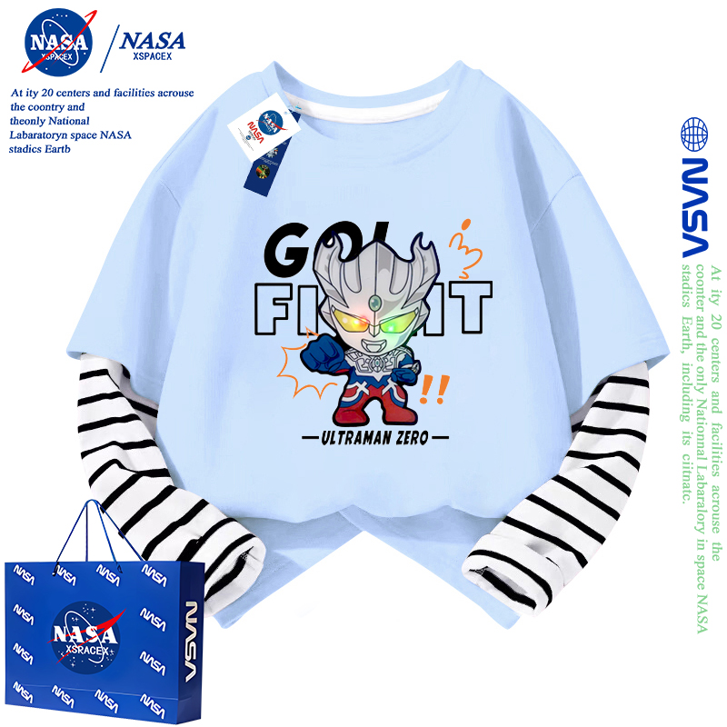 NASA奥特曼男童t恤长袖2025新款