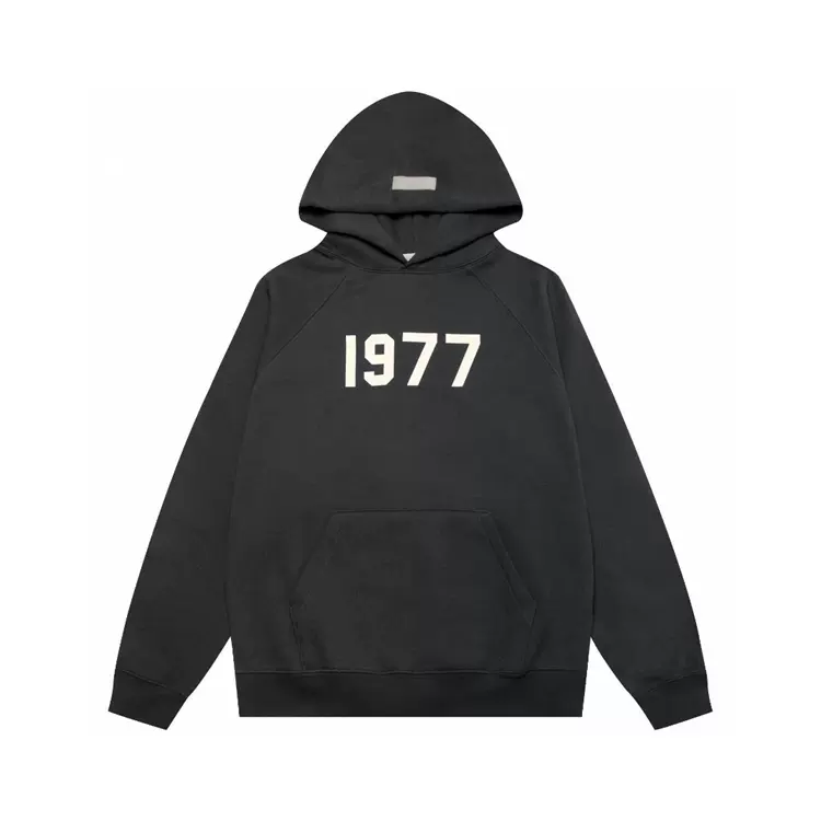 ESS  HOODIE 1977数字印花连帽抓绒卫衣  黑铁色Iron 深燕麦Dark Oatmeal XS-XL  460g面料 6080#