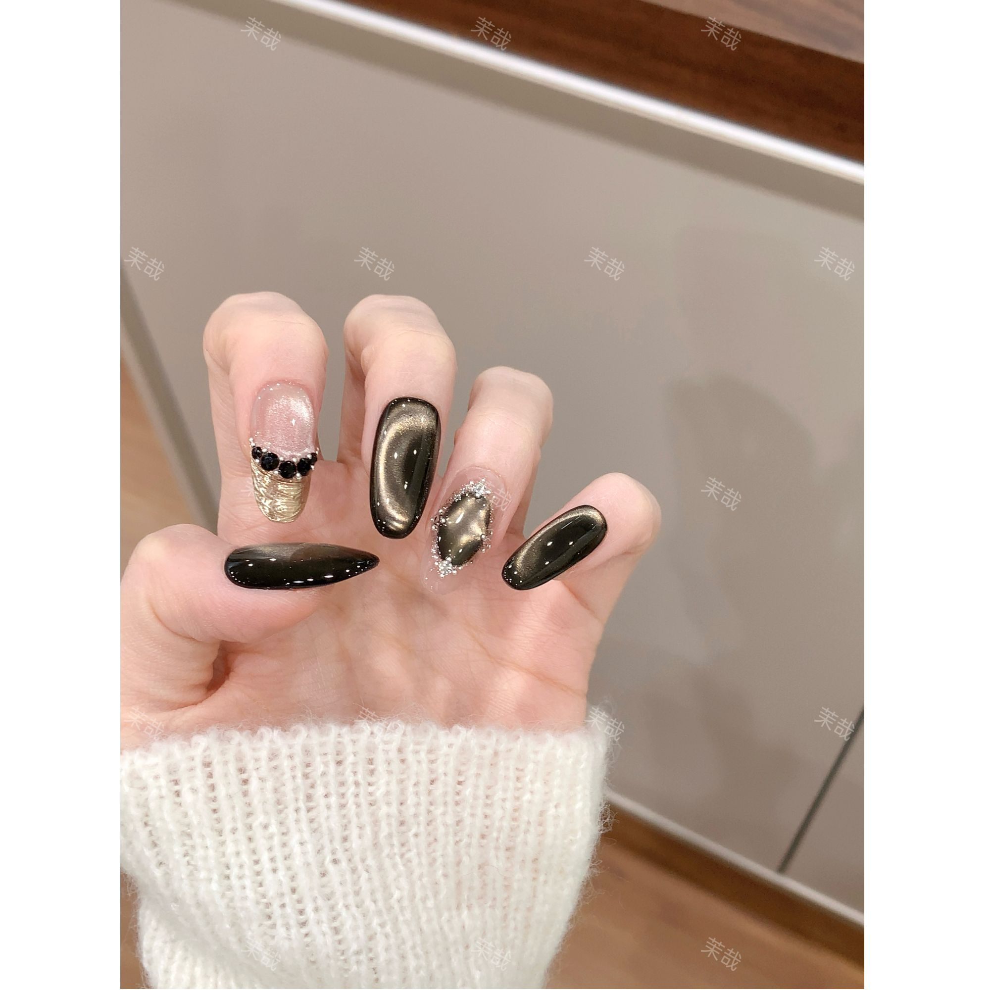 【暗河逐光】纯手工定制美甲拆卸穿戴甲A5158