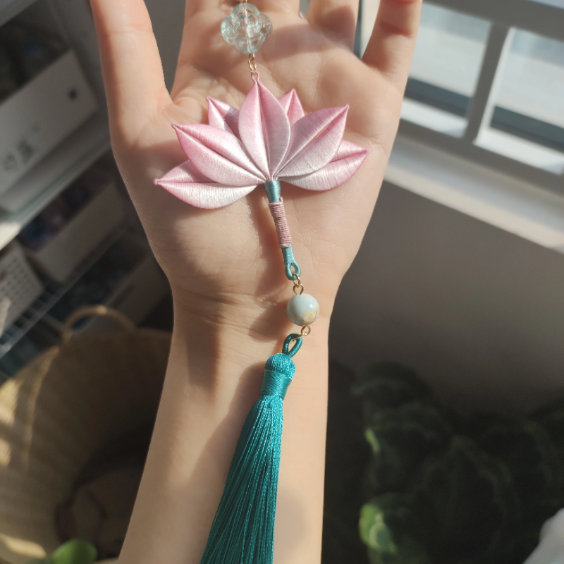 非遗莲花缠花挂件成品手工制作汉服配饰挂件礼品挂坠车挂包挂