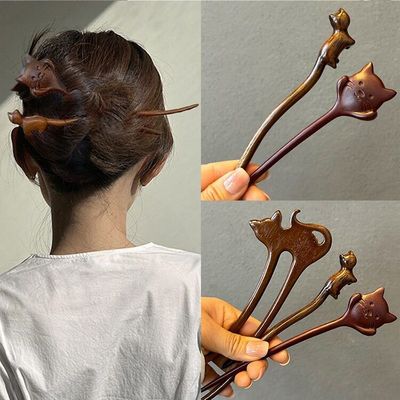 新款主体猫咪簪子可爱2024女发钗