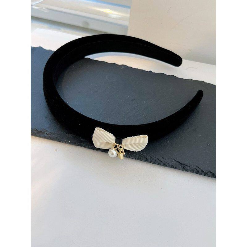 黑色发箍名媛蝴蝶结发夹气质女