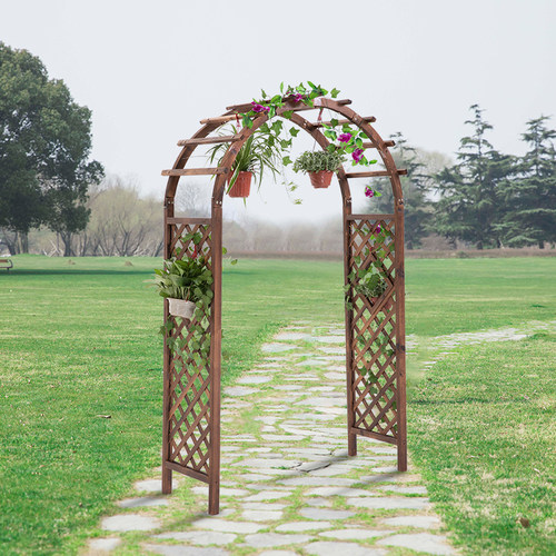 户外庭院碳化防腐实木花园栅栏门