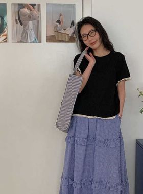 特价捡漏 女 A+雪花棉花边女短袖A-6528 棉花边 纯棉半袖